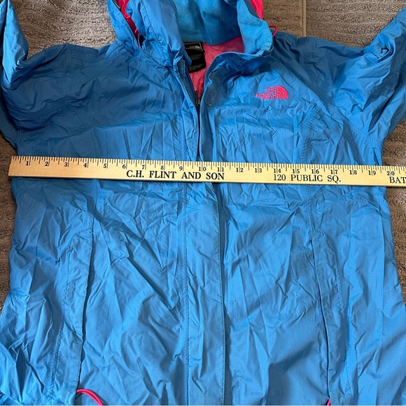 North Face Womenn Medium Blue Pink Windbreaker Rain Jacket - Picture 6 of 8